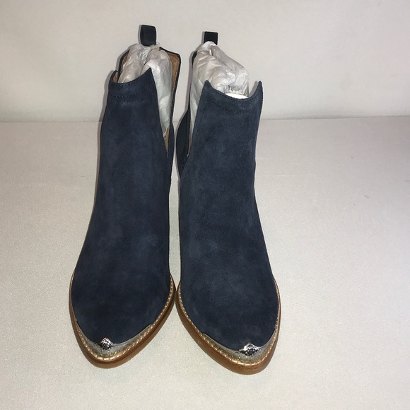 JEFFREY CAMPBELL CROMWELL NAVY SUEDE ANKLE BOOTS (NEW) - Picture 5 of 5